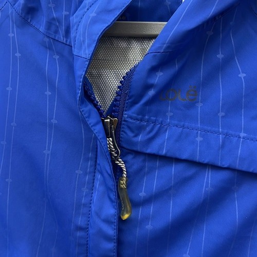 Lole Blue Windbreaker leichte Regenjacke mit Kapuze verstellbare Reißverschlusstaschen - Bild 4 von 9