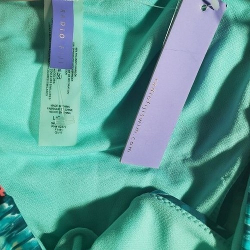 RADIO FIJI NWT Bikini Bottom SZ L Cheeky Side Tie Aqua Tassel Tropical Boho - Picture 8 of 9