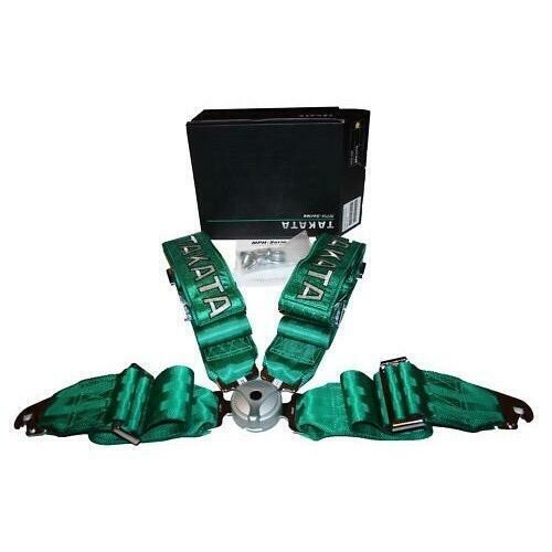 TAKATA GREEN Universal 3' Inch 4 Point Racing Harness/Seat Belt Quick Release