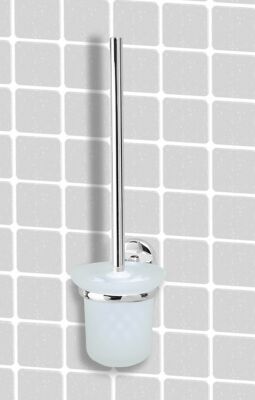 Fackelmann Toilettenbürste mit Halter 38 cm verchromt WC-Garnitur Bürste VISION