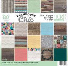 Farmhouse Chic Project Paper 12x12 Inch 80 Pages for Arts Crafts and Scrapboo...