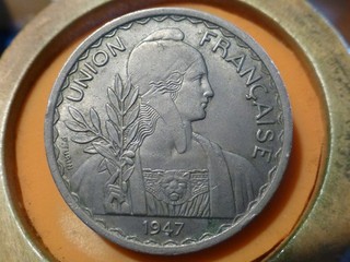 INDOCHINE FRANCAISE 1 PIASTRE 1947 RARE & BELLE QUALITE TTB !