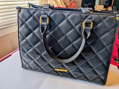 JOY DESIGNER LEATHER TOTE BAG, BLACK, NEW WITHOUT TAGS
