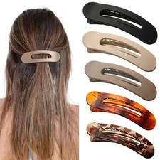 5 PCS Flat Hair Clips, Medium Lay Flat Claw Clips for Women Girls, Stylish Ma...