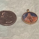 Virgin Mary Round Medal Pendant, Gold Tone, Christian Christianity Religious — photo 1