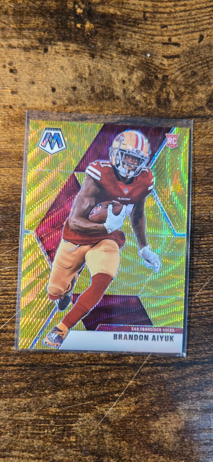 Brandon Aiyuk Panini Mosaic #210 Gold Wave