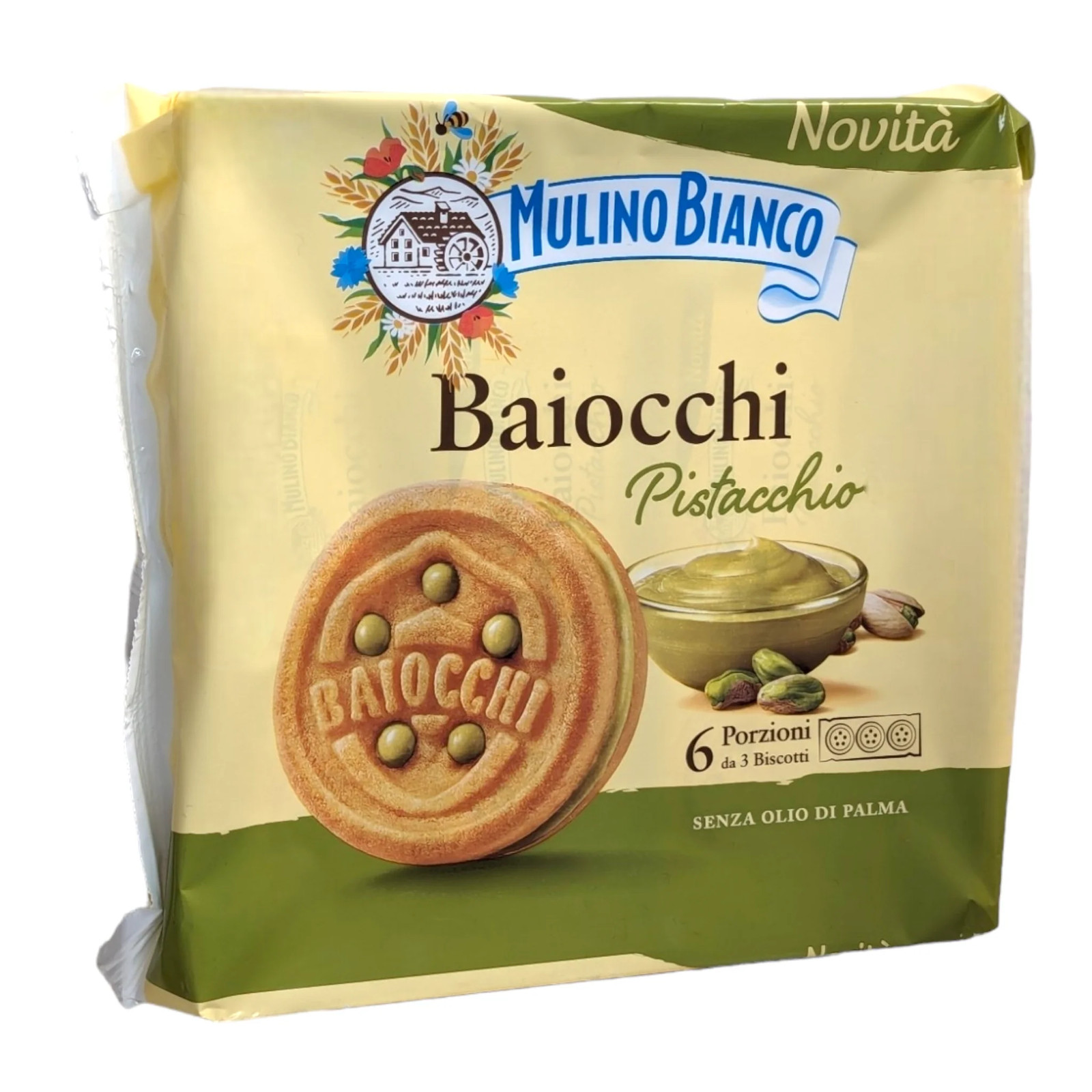 Mulino Bianco Baiocchi Pistacchio Cream Filled Biscuits 168g