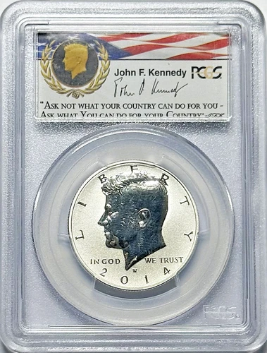2014 W Silver 50C Kennedy PCGS Reverse PF70 First Strike -Philadelphia 50th Ann.