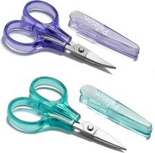 Small Travel Embroidery Scissors SetCurved Straight Tip All Purpose for Quilting