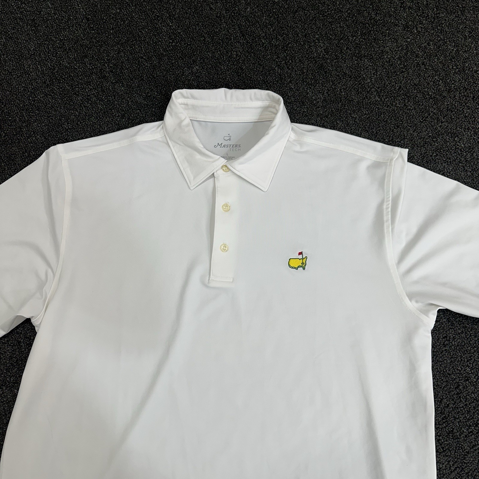 Masters Tech Solid White Performance Golf Polo Sh… - image 1