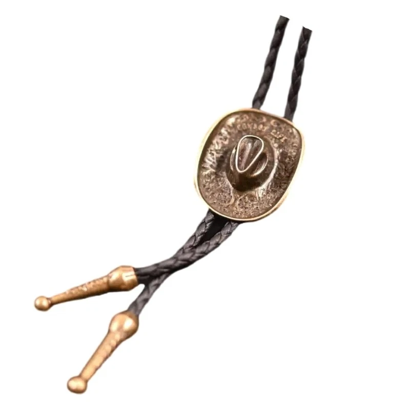Western Pendant Bolo Tie Shirt Chain Neck Jewelry Engraved Bull Head Rope Tie