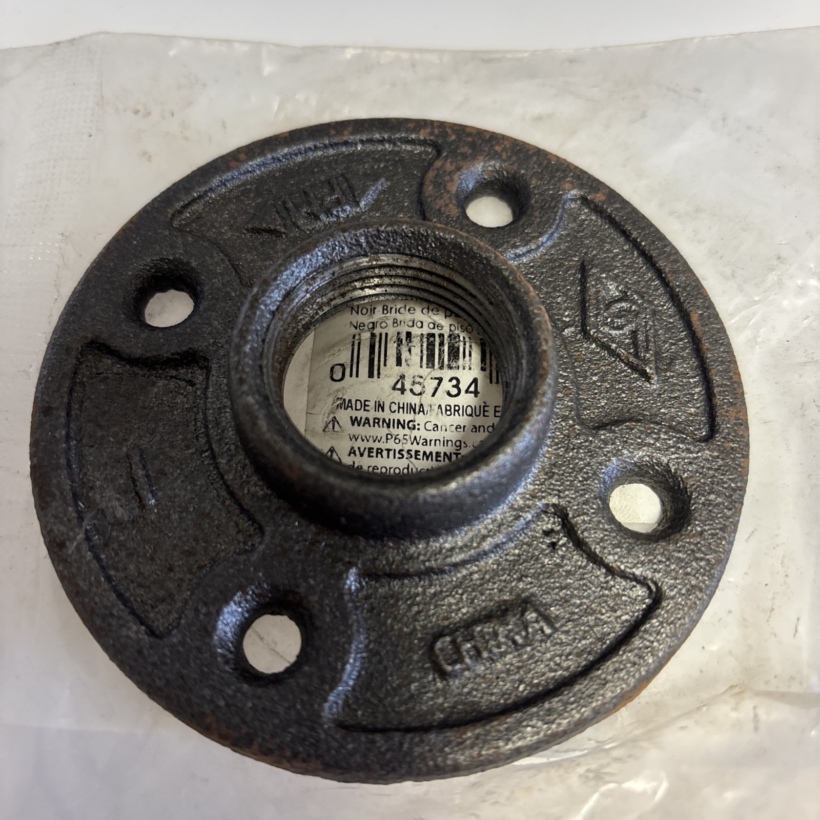 1" BLACK MALLEABLE IRON FLOOR FLANGE fitting pipe npt