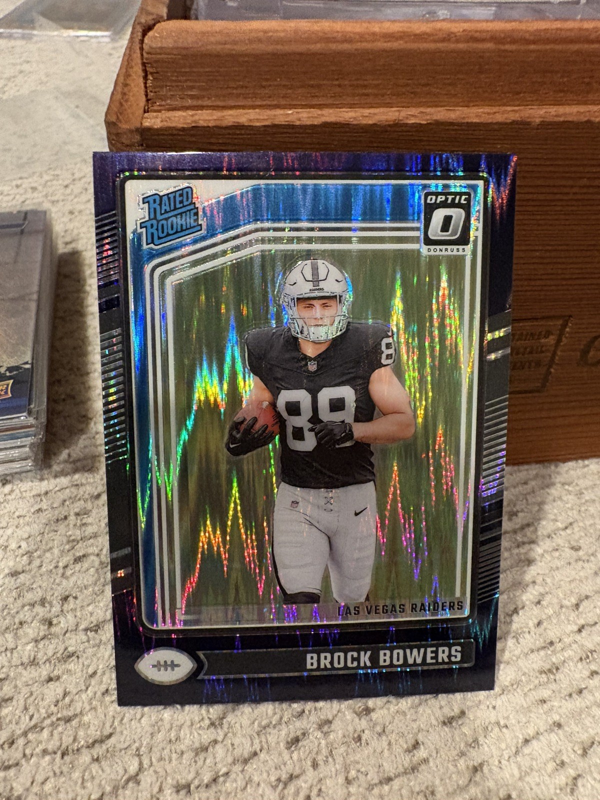 2024 Donruss Optic #215 Brock Bowers Rated Rookie Purple Shock Prizm Raiders RC