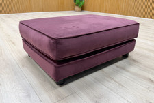 Furniture Village The Lounge Co. 'Isobel' Grape Purple Velvet Rectangular Stool