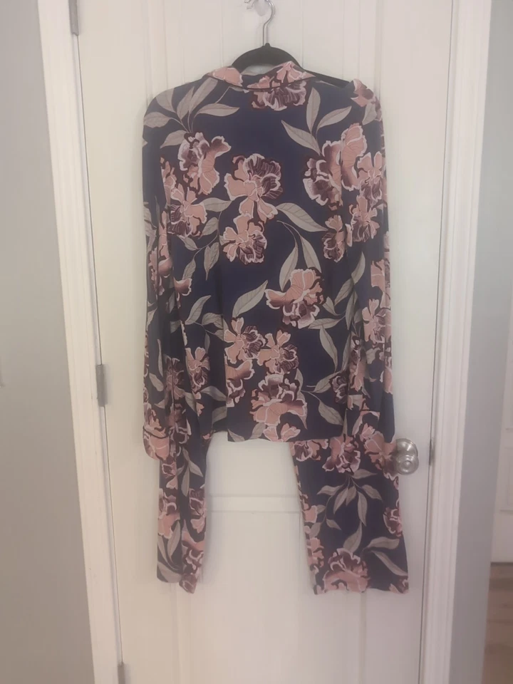 Nordstrom Women's Size S Floral Print 2 Piece Pajama Set Modal Spandex Soft  - Image 2 of 4