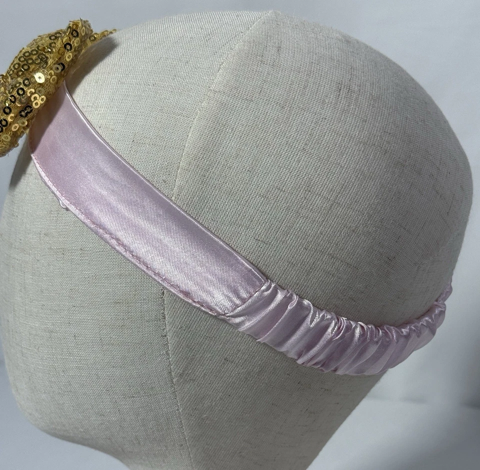 Juego de 2 diademas con moño dorado rosa para bebé niñas Foto 3 de 4