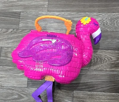 New No Tags Mattel Polly Pocket Flamingo Party Playset -Party Doll, 26 Pieces