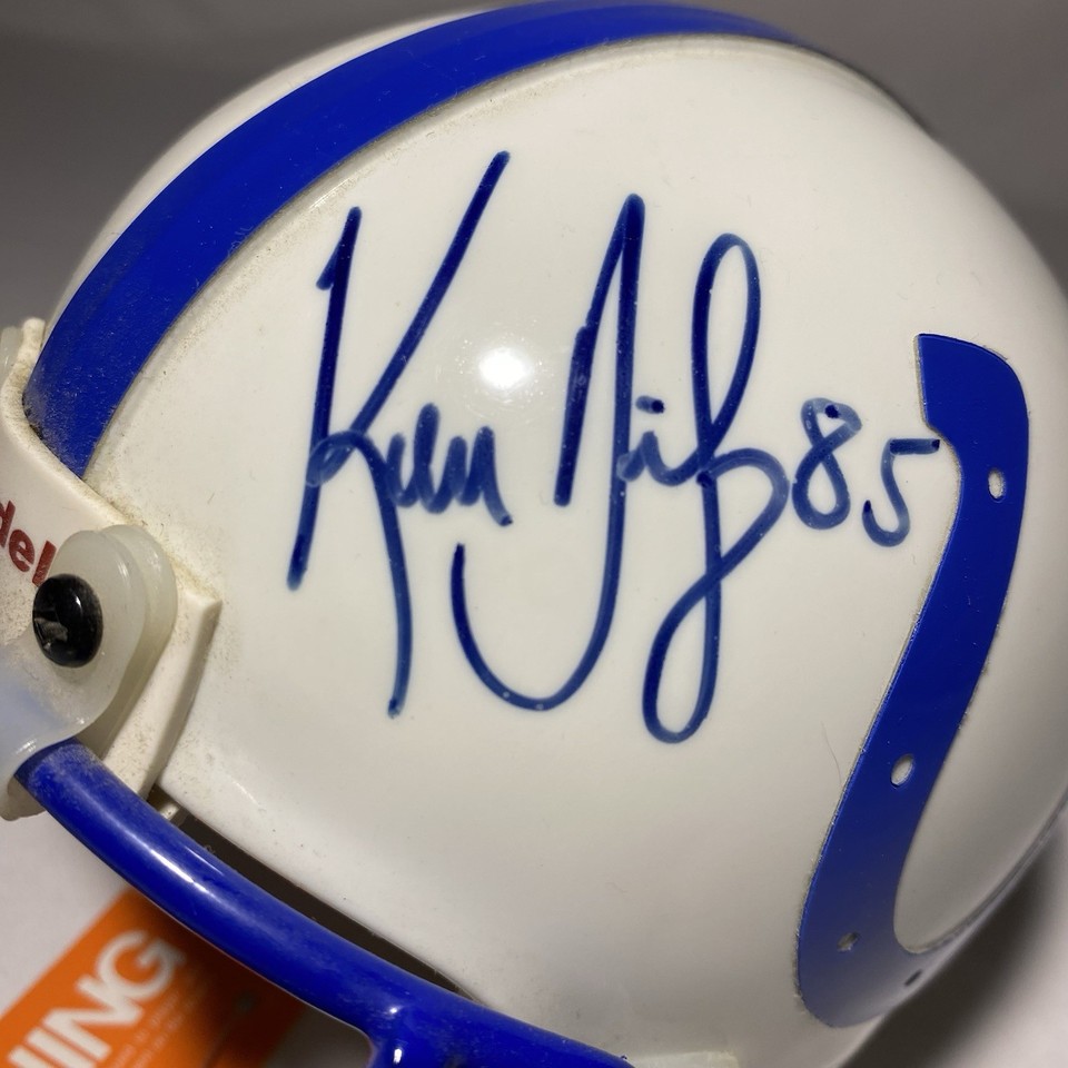 Vtg Indianapolis Colts #85 Ken Dilger (TE) Signed Riddell Mini Helmet W ...