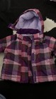 Circo Hooded Puffer Jacket Fleece Lined Full Zip Purple Plaid 12M — photo 1