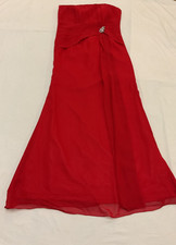 Womens Unbranded Red gala dress size M strapless  good condition 
