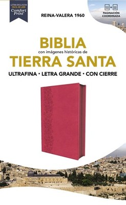Rvr60, Santa Biblia, Tierra Santa, Letra Grande, Leathersoft, Fucsia, Con Cierre