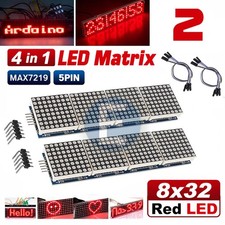 2pcs 4 In 1 Matrix Red Led Display Module Max7219 5p Line 8x32 Arduino Raspberry 2pcs 4 In 1 Matrix Red Led Display Module Max7219 5p Line 8x32 Arduino Raspberry