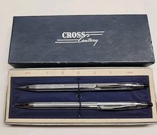 Vintage Cross Century Silver Pen and Pencil Set With Original Box Mint Condition