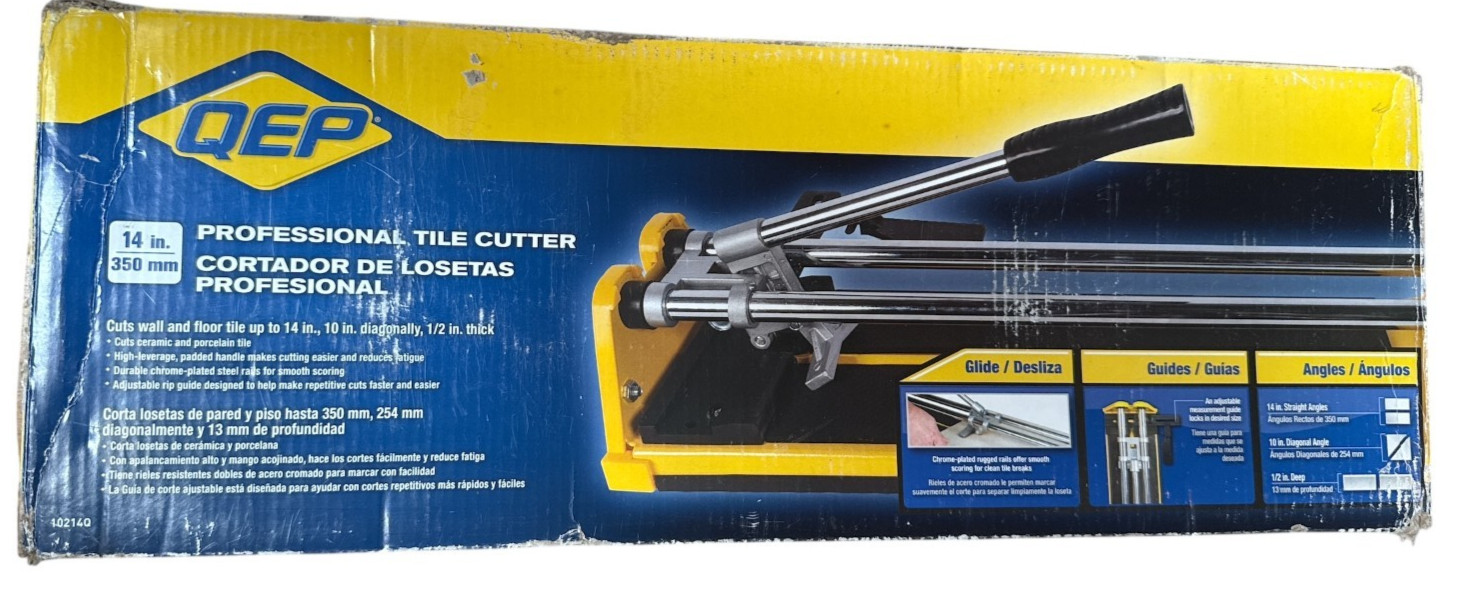 QEP  10214Q Manual Tile Cutter w/Comfort Grip Handle, 14" Rip Cut, 9" Diag Cut
