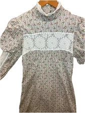 Vintage 60s 70s Young Edwardian Arpeja Flower Power Maxi Dress Hippy Boho Mod 