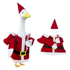 Porch Goose Christmas Outfit Santa Claus Candy Cane Costume Fit 23 inch Geese