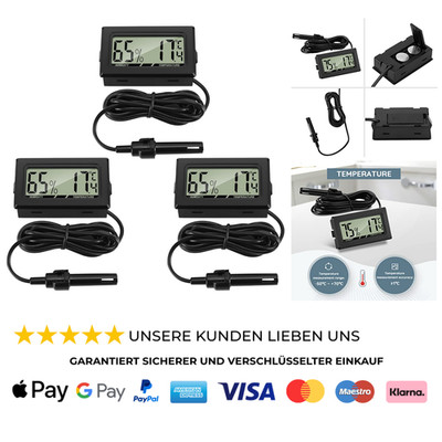 3x Mini LCD Digital Thermometer Hygrometer Temperatur Luftfeuchtigkeit Tester