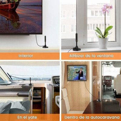 Digital TV Antenna 16.4ft 4K 1080P Thin Light Indoor HDTV Antenna With Magne New