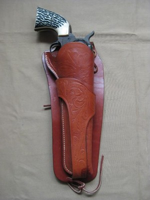 COWBOY WESTERN LEATHER SD MYRES TEXAS STYLE HOLSTER COLT SAA SINGLE ACTION 7 1/2