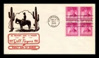 US COVER WILL ROGERS FDC SCOTT 975 BLOCK OF 4 THERMOGRAPHED C W GEORGE CACHET