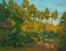 Forest landscape Original painting IMPRESSIONISM Oil on canvas by A Onipchenko