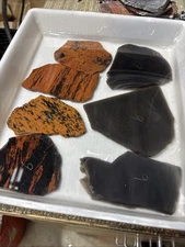 Obsidian Slabs Rainbow Mahogany Triple Flow Beautiful Quality Knapping Material