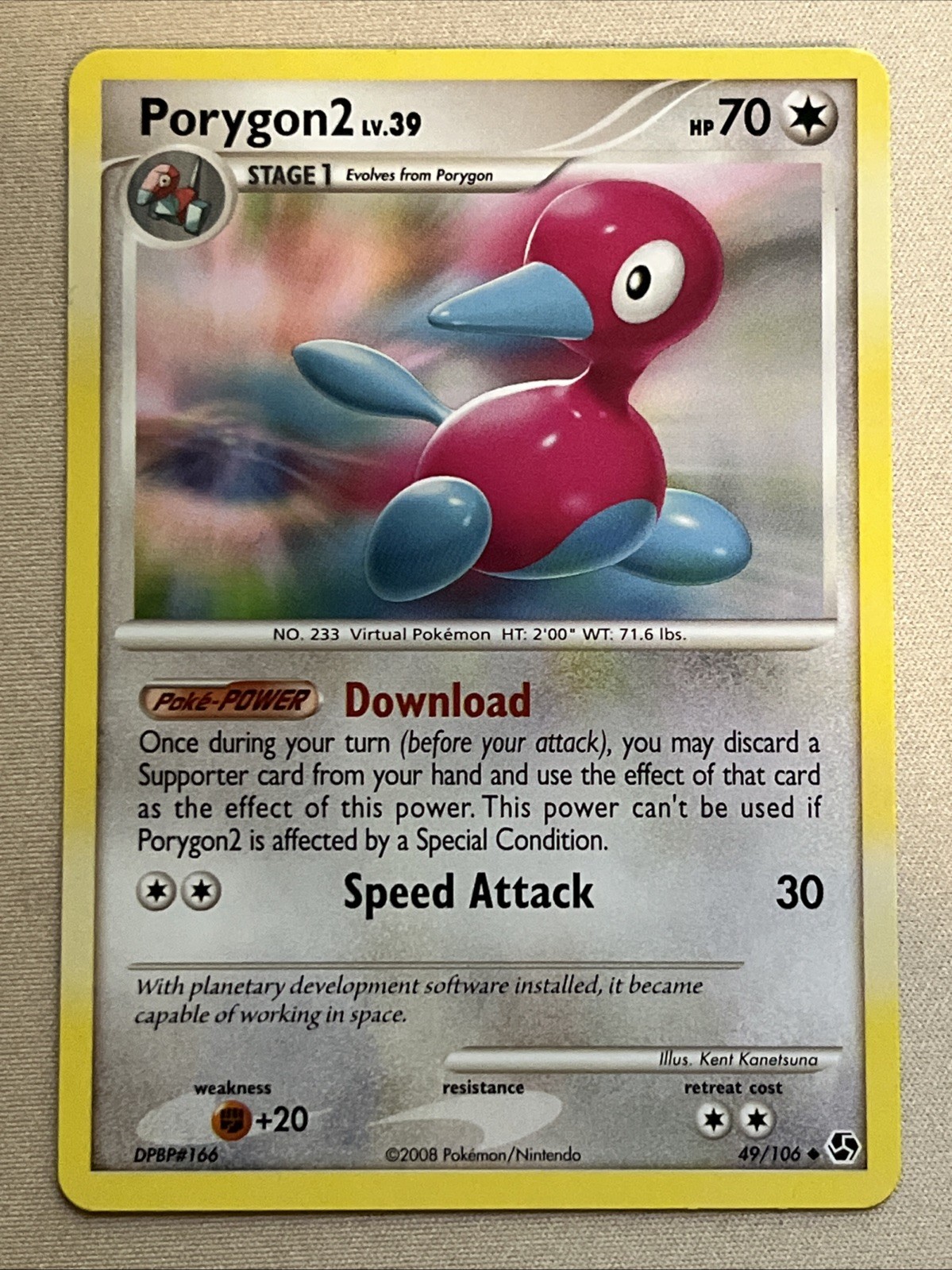 Pokemon Card - Porygon2 - Download - UC (49/106) DP Great Encounters NM