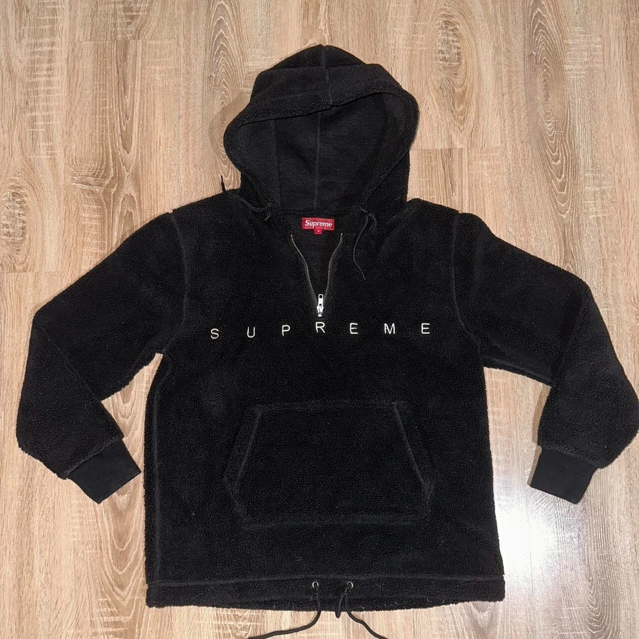 Sweat à capuche polaire homme Supreme Mountain City logo authentique Sherpa fabriqué au Canada