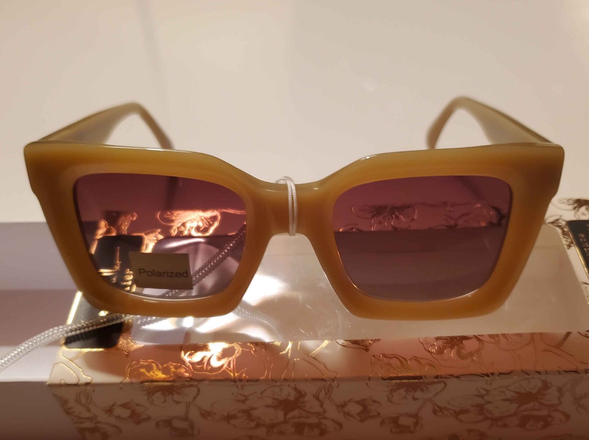 Nicole Miller Luxury Square Acetate Polarized Sunglasses  display picture 1