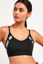 NIKE INDY LOGO WOMENS DRI-FIT PADDED SPORTS TRAINING BRA BLACK SZ XS DB4639-NWT