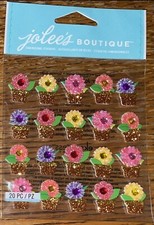 RARE Jolees Flowers In Pots Repeats Glittery Gems Garden Planting Plants Sticker