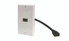 Steren HDMI 1-Port Pigtail Decorator Wall Plate White
