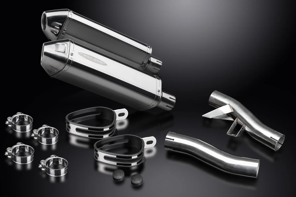 Kawasaki Concours ZG1000 86-06 Slip On 13" TriOval Stainless Exhaust Muffler Kit - Image 3 of 4