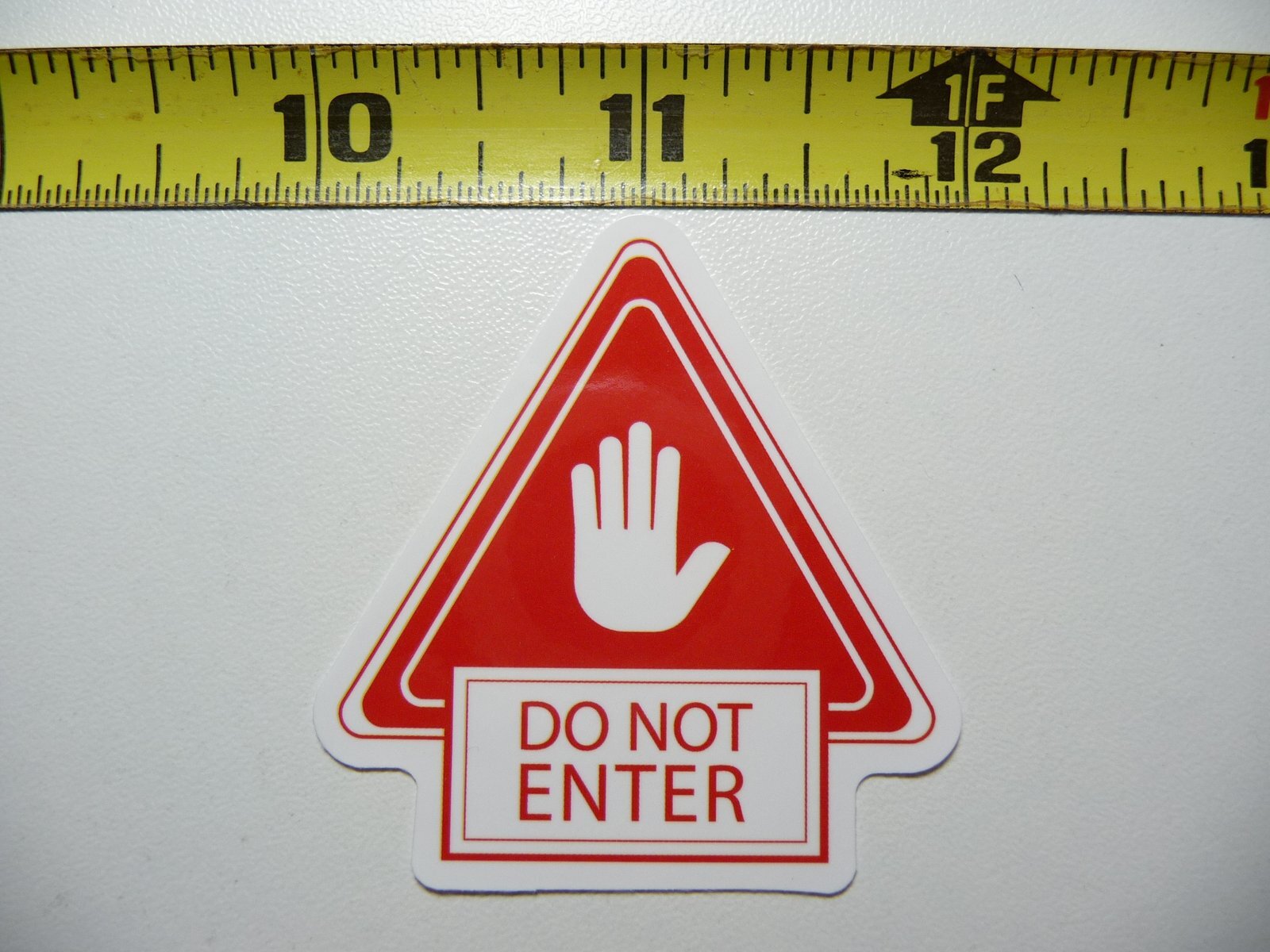 HAND UP DO NOT ENTER TRIANGLE STICKER DECAL FUNNY JOKE GAG PRANK FUN