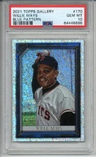 2021 TOPPS GALLERY BLUE PATTERN WILLIE MAYS LE 31/50 GIANTS SP PSA 10 LOW POP