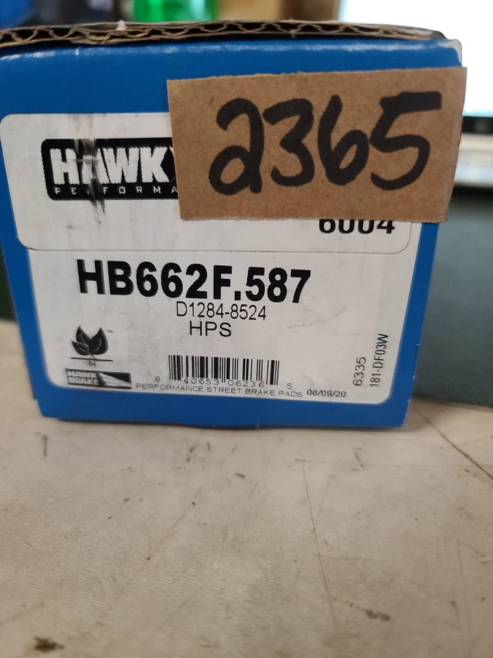 Pastilhas de freio de rua Hawk Performance HPS alto desempenho; HB662F.587 - Imagem 3 de 3