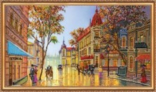 Bead embroidery kit Autumn Twilight needlework kit Art canvas beadwork pattern