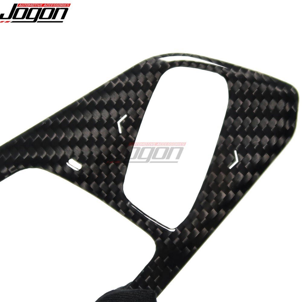 Carbon Fiber 3-Button Steering Wheel Cover Trim For C8 Corvette Stingray Z51 Z06 2020-2023 - JOGON (2-Piece Set)