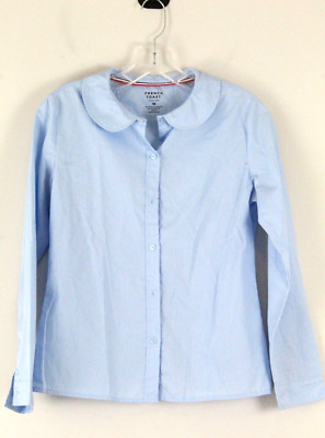 Girls' Button Up Shirt Long Sleeve School Uniform Size 16 FRENCH TOAST Blue PO