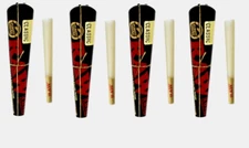 4 PACKS of RAW CONE BLACK Classic 1 1/4 Size PreRolled-6 Cones per Pack 24 TOTAL